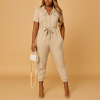 jumpsuit styled for social gatherings with refined silhouette