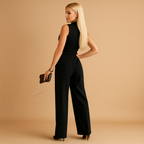 close up of lightweight fabric texture in jumpsuit
