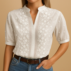 side view of white blouse for women